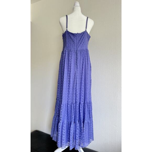 Betsey Johnson Womens Purple Lined Corset Bodice Flounce Hem Midi Dress 14 - Picture 4 of 9